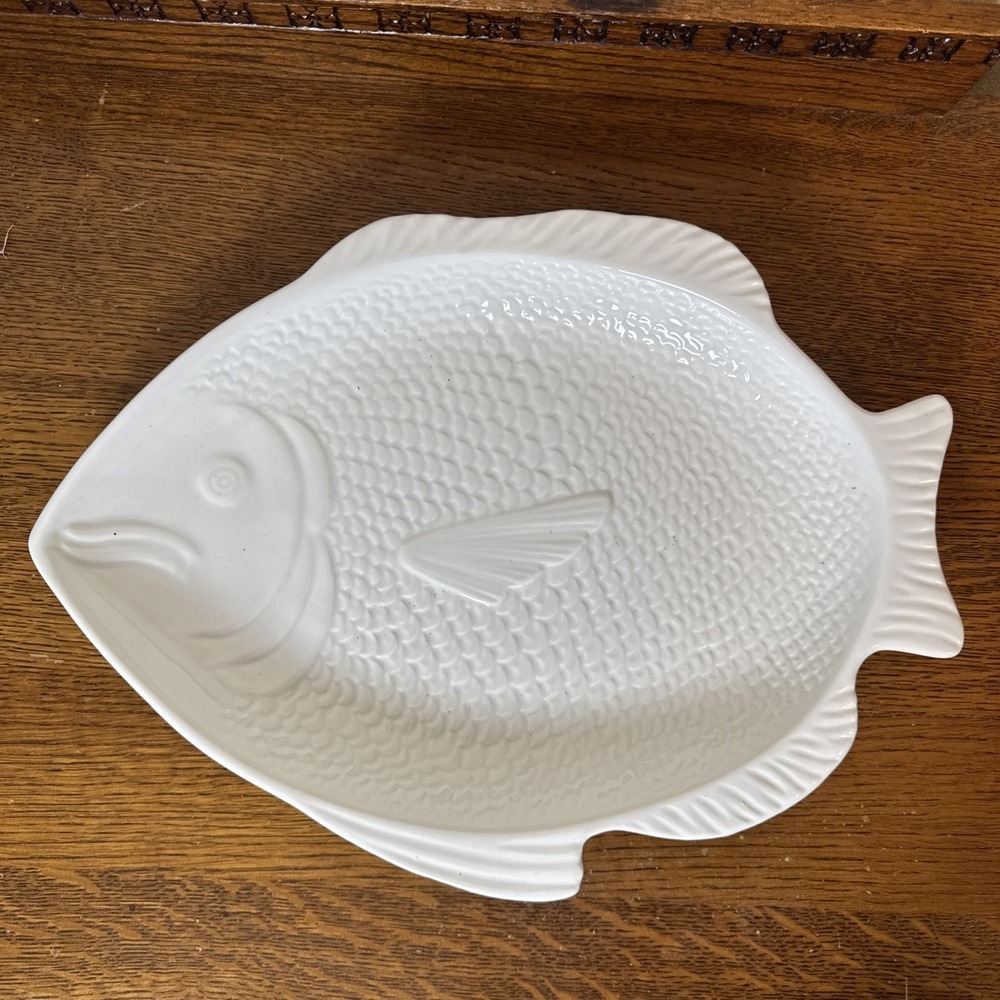 Vintage Whittier California Pottery Large Ceramic Fish Platter Vintage 1979